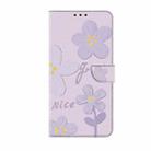 For iPhone 16 Plus Fresh Painted Leather Phone Case(Small Lilac Flowers) - 2