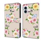 For iPhone 16 Fresh Painted Leather Phone Case(Colored Flowers) - 1