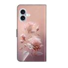 For iPhone 16 Fresh Painted Leather Phone Case(Ceramic Flowers) - 3