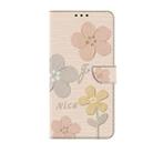 For iPhone 16 Fresh Painted Leather Phone Case(Beige Flowers) - 2