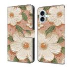 For iPhone 16 Fresh Painted Leather Phone Case(Sunflower) - 1