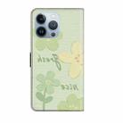 For iPhone 15 Pro Fresh Painted Leather Phone Case(Fresh Flowers) - 3
