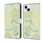 For iPhone 15 Plus Fresh Painted Leather Phone Case(Fresh Flowers) - 1