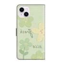 For iPhone 15 Plus Fresh Painted Leather Phone Case(Fresh Flowers) - 3