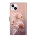 For iPhone 15 Plus Fresh Painted Leather Phone Case(Ceramic Flowers) - 3