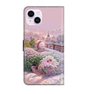 For iPhone 15 Fresh Painted Leather Phone Case(Garden) - 3