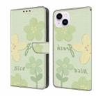 For iPhone 14 Plus Fresh Painted Leather Phone Case(Fresh Flowers) - 1