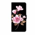 For iPhone 14 Pro Fresh Painted Leather Phone Case(Black Flowers) - 2