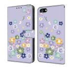 For iPhone 7 / 8 / SE 2022 Fresh Painted Leather Phone Case(Purple Floral) - 1