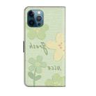 For iPhone 12 Pro Max Fresh Painted Leather Phone Case(Fresh Flowers) - 3