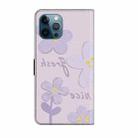 For iPhone 12 Pro Max Fresh Painted Leather Phone Case(Small Lilac Flowers) - 3