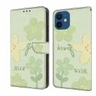 For iPhone 12 mini Fresh Painted Leather Phone Case(Fresh Flowers) - 1