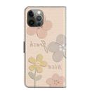 For iPhone 11 Pro Max Fresh Painted Leather Phone Case(Beige Flowers) - 3