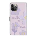 For iPhone 11 Pro Max Fresh Painted Leather Phone Case(Small Lilac Flowers) - 3