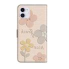 For iPhone 11 Fresh Painted Leather Phone Case(Beige Flowers) - 3