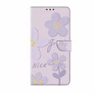 For iPhone 11 Fresh Painted Leather Phone Case(Small Lilac Flowers) - 2