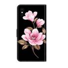 For iPhone X / XS Fresh Painted Leather Phone Case(Black Flowers) - 3