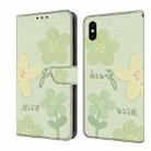 For iPhone XS Max Fresh Painted Leather Phone Case(Fresh Flowers) - 1