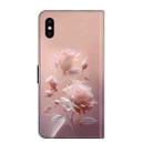 For iPhone XS Max Fresh Painted Leather Phone Case(Ceramic Flowers) - 3