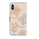 For iPhone XS Max Fresh Painted Leather Phone Case(Beige Flowers) - 3