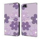 For iPhone 7 Plus / 8 Plus Fresh Painted Leather Phone Case(Dark Purple Flowers) - 1