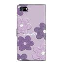 For iPhone 7 Plus / 8 Plus Fresh Painted Leather Phone Case(Dark Purple Flowers) - 3