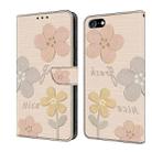 For iPhone 7 Plus / 8 Plus Fresh Painted Leather Phone Case(Beige Flowers) - 1