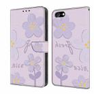 For iPhone 7 Plus / 8 Plus Fresh Painted Leather Phone Case(Small Lilac Flowers) - 1