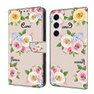 For Samsung Galaxy S24 5G Fresh Painted Leather Phone Case(Colored Flowers) - 1