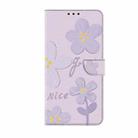 For Samsung Galaxy S24 5G Fresh Painted Leather Phone Case(Small Lilac Flowers) - 2