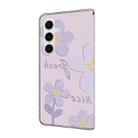 For Samsung Galaxy S24 5G Fresh Painted Leather Phone Case(Small Lilac Flowers) - 3