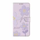 For Samsung Galaxy S24+ 5G Fresh Painted Leather Phone Case(Small Lilac Flowers) - 2