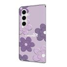 For Samsung Galaxy S24 FE 5G Fresh Painted Leather Phone Case(Dark Purple Flowers) - 3