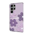 For Samsung Galaxy S24 Ultra 5G Fresh Painted Leather Phone Case(Dark Purple Flowers) - 3