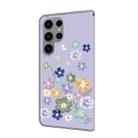 For Samsung Galaxy S24 Ultra 5G Fresh Painted Leather Phone Case(Purple Floral) - 3