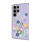 For Samsung Galaxy S23 Ultra 5G Fresh Painted Leather Phone Case(Purple Floral) - 3