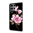 For Samsung Galaxy S23 Ultra 5G Fresh Painted Leather Phone Case(Black Flowers) - 3