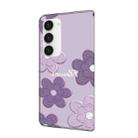 For Samsung Galaxy S23+ 5G Fresh Painted Leather Phone Case(Dark Purple Flowers) - 3