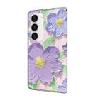 For Samsung Galaxy S23+ 5G Fresh Painted Leather Phone Case(Oil Painting Purple Flowers) - 3