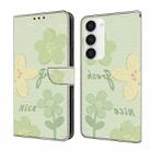 For Samsung Galaxy S23 5G Fresh Painted Leather Phone Case(Fresh Flowers) - 1