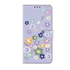 For Samsung Galaxy S23 5G Fresh Painted Leather Phone Case(Purple Floral) - 2