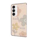 For Samsung Galaxy S23 5G Fresh Painted Leather Phone Case(Beige Flowers) - 3