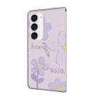 For Samsung Galaxy S23 5G Fresh Painted Leather Phone Case(Small Lilac Flowers) - 3