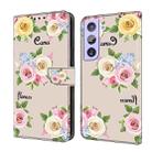 For Samsung Galaxy S22 5G Fresh Painted Leather Phone Case(Colored Flowers) - 1