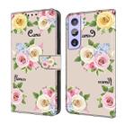 For Samsung Galaxy S22+ 5G Fresh Painted Leather Phone Case(Colored Flowers) - 1