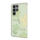 For Samsung Galaxy S22 Ultra 5G Fresh Painted Leather Phone Case(Fresh Flowers) - 3