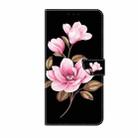 For Samsung Galaxy S22 Ultra 5G Fresh Painted Leather Phone Case(Black Flowers) - 2