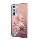 For Samsung Galaxy S21 FE 5G Fresh Painted Leather Phone Case(Ceramic Flowers) - 3