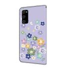 For Samsung Galaxy S20 FE Fresh Painted Leather Phone Case(Purple Floral) - 3