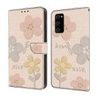 For Samsung Galaxy S20 FE Fresh Painted Leather Phone Case(Beige Flowers) - 1